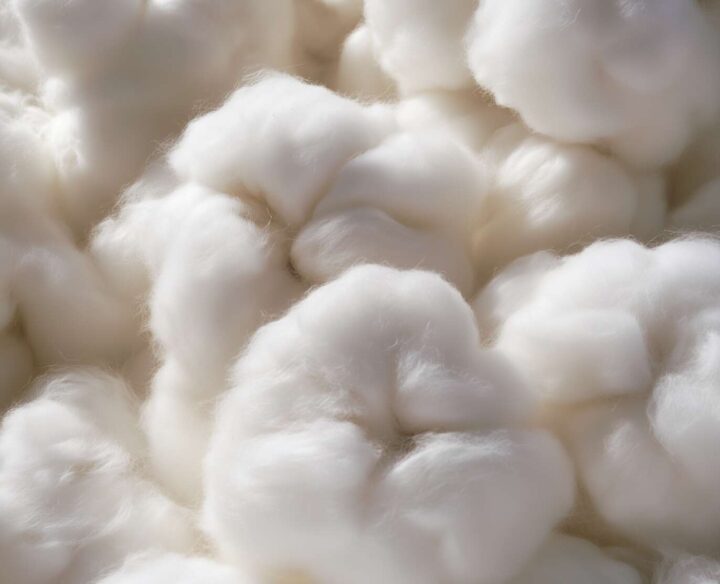 Närbild på ekologisk bomull, råmaterial i Herbox mensskydd